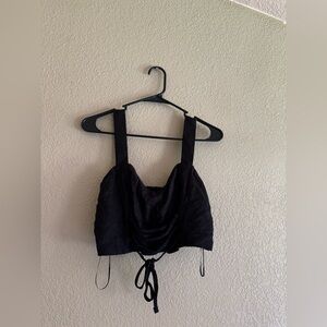 Abercrombie & Fitch Elegant Black Tie Crop Top
